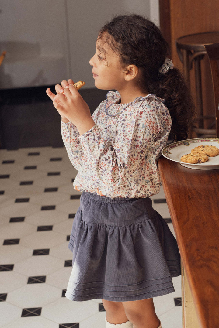 Blue Corduroy Skirt