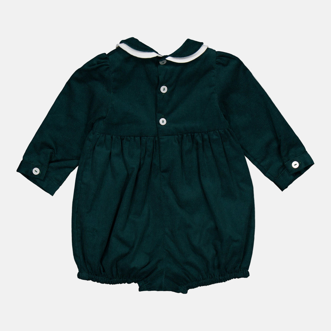 Dark Green Corduroy Romper
