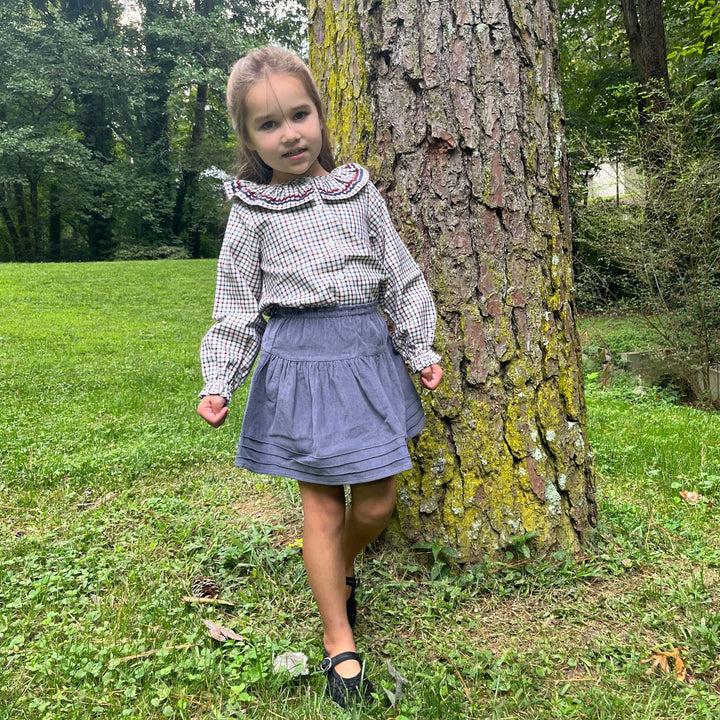 Blue Corduroy Skirt