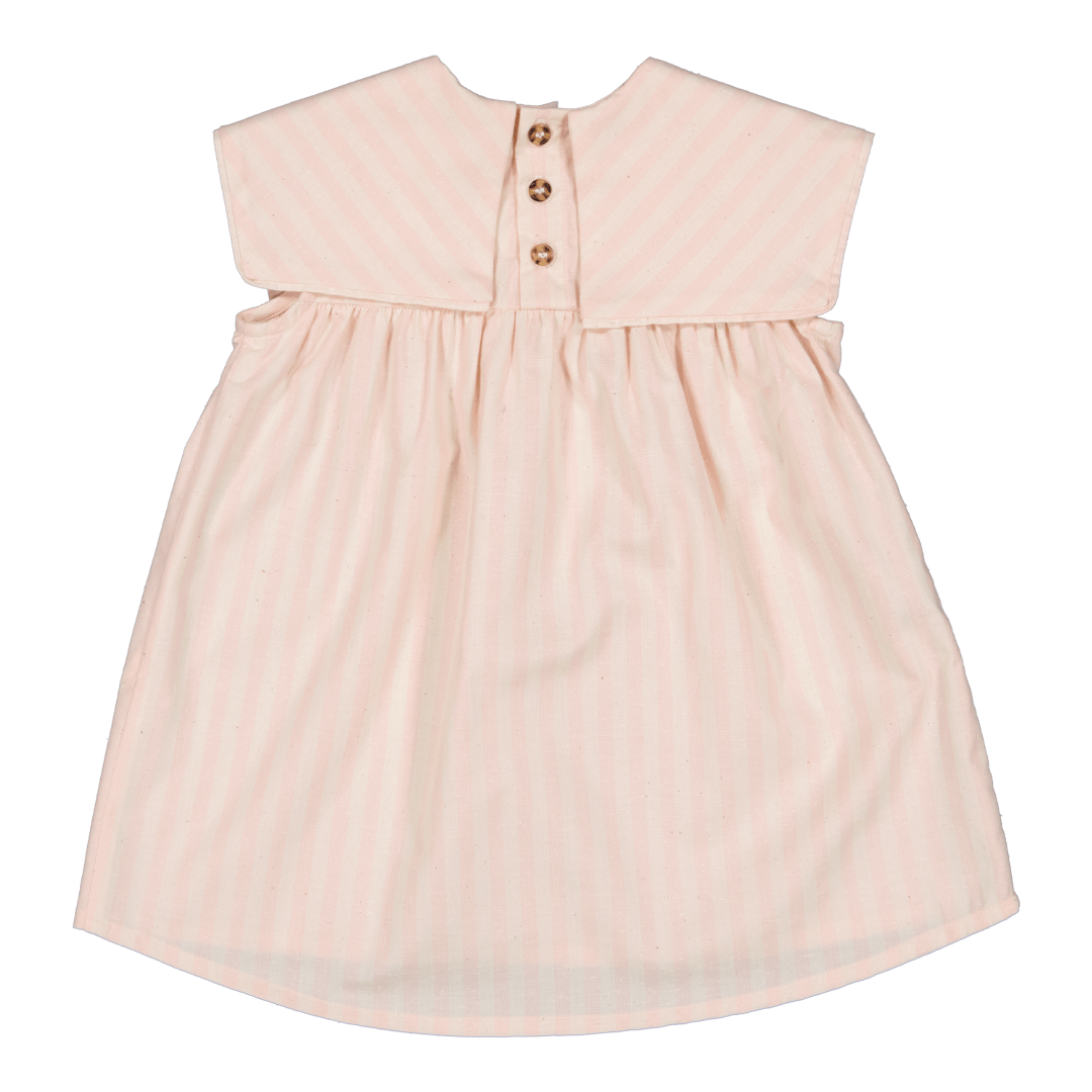 Sailor Collar Dress With Pink Stripes