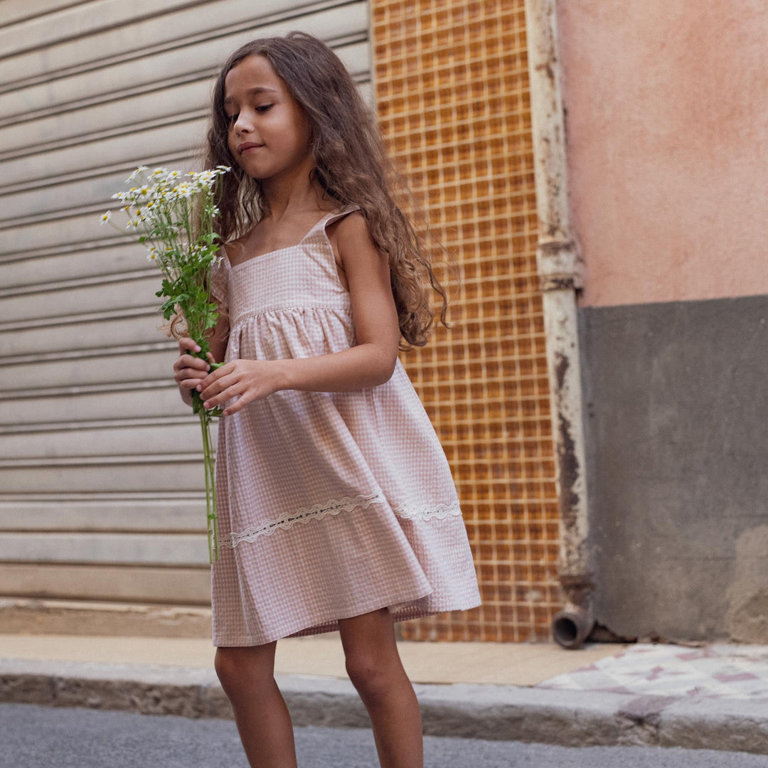 pink gingham dress