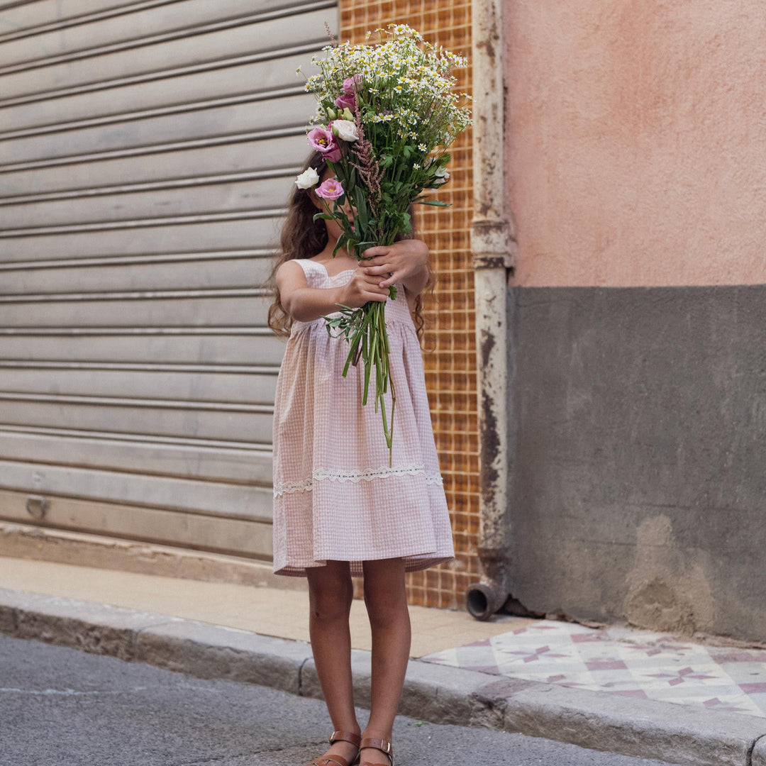 pink gingham dress