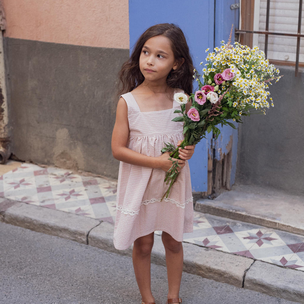 pink gingham dress