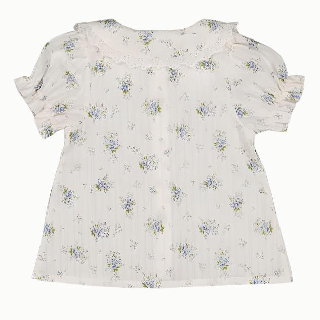 Girls premium european flowery blouse front view