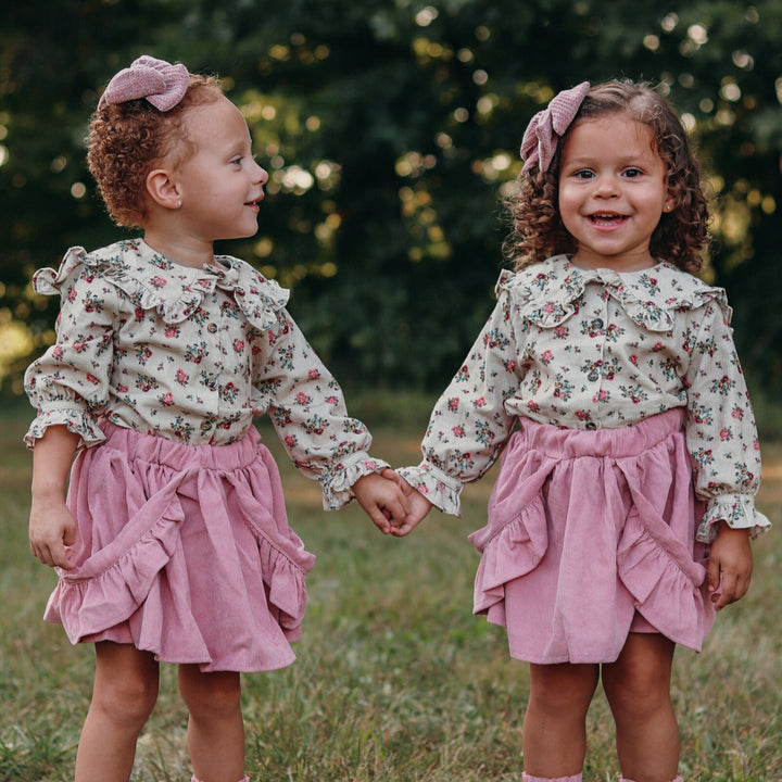 Ruffled Collar Blouse in Corduory