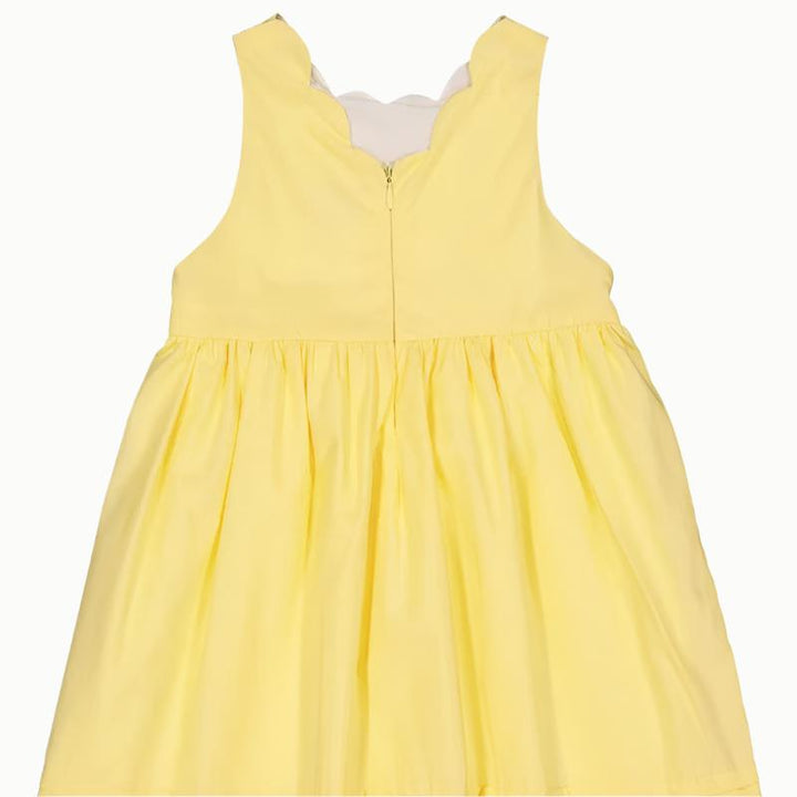 back view of premium european scalloped neckline girls dress