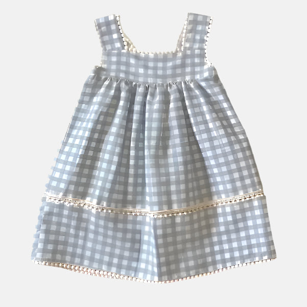 Gingham Dress with Crochet